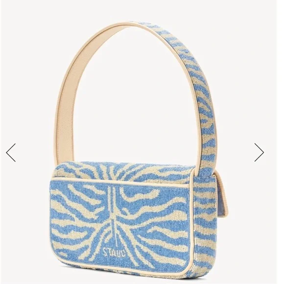 EUC Blue and White Zebra Staud Tommy Bag - Picture 2 of 3